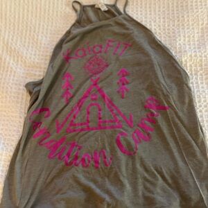 Gray Tank Top with Pink Graphic